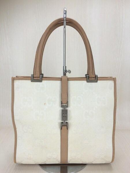 GUCCI(グッチ) / ジャッキー トートバッグ/キャンバス/ホワイト/GG柄 