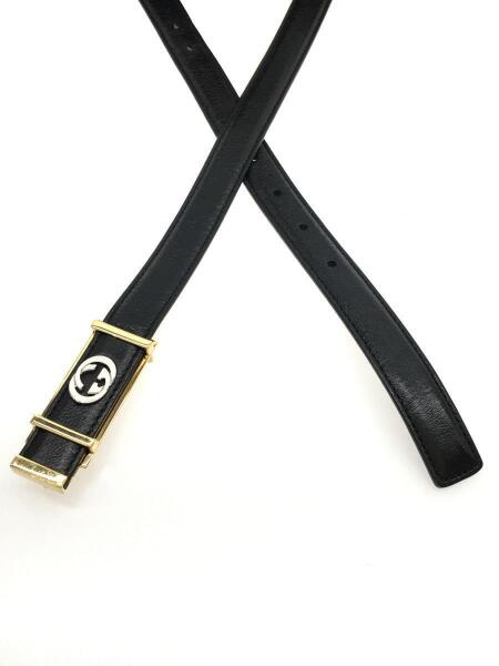 GUCCI(グッチ) / インターロッキングG/ベルト/レザー/BLK/無地/メンズ