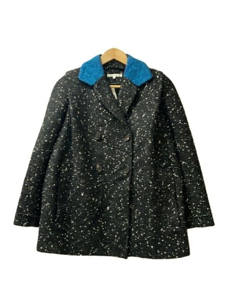 CARVEN(カルヴェン) / バイカラーツイードピーコート/SIZE:36/ウール 