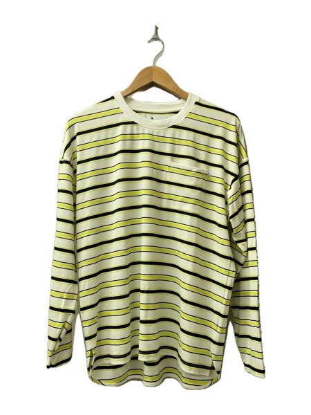 Whimsy(ウィムジー) / 23SS/SNAP SLEEVE BORDER TOP/M/レーヨン/GRN 