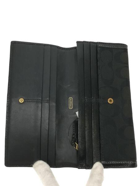 coach 長財布　ストラップ付き　ブラック COACH(コーチ) / 41577/ハンプトンシグネクチャー/スナップウォレット
