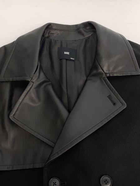 HARE / コート/M/ポリエステル/HA030387AD HARE(ハレ) / コート/M/ポリエステル/BLK/無地/HA030387AD/袖フェイク