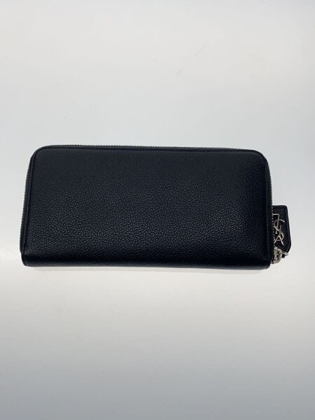 SAINT LAURENT(サンローラン) / ラウンドジップ長財布/レザー/BLK/無地
