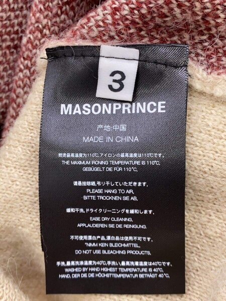 MASONPRINCE(メイソンプリンス) / サイドライン ロゴ刺繍 ニットプル 