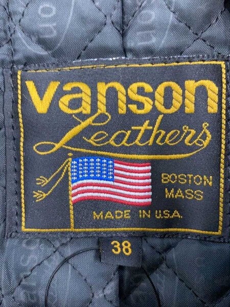 VANSON(バンソン) / ダブルライダースジャケット/38/レザー/BLK/C2/左