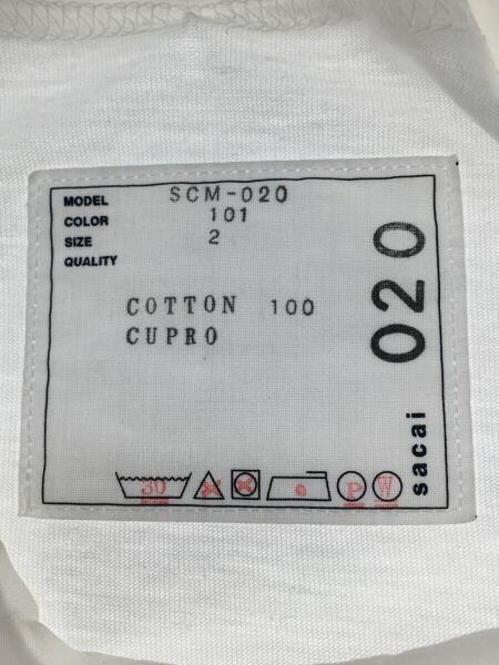 sacai(サカイ) / 19SS/SHORT SLEEVE CUTSEWN/Tシャツ/2/コットン/WHT 