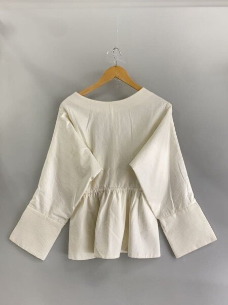 CLANE(クラネ) / 長袖ブラウス/1/コットン/WHT/無地/14103-0612 