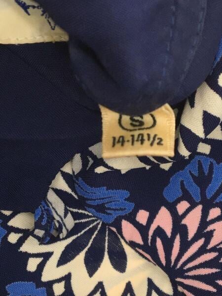 SUN SURF(サンサーフ) / アロハシャツ/S/レーヨン/NVY/総柄/襟元汚れ有