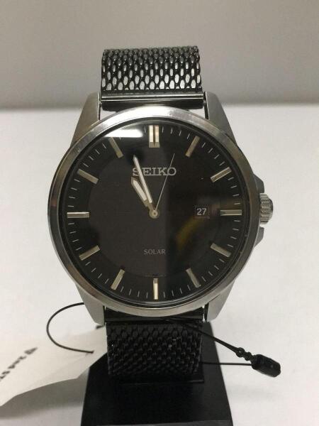 SEIKO(セイコー) / ソーラー腕時計/アナログ/ステンレス/BLK/BLK/V147 