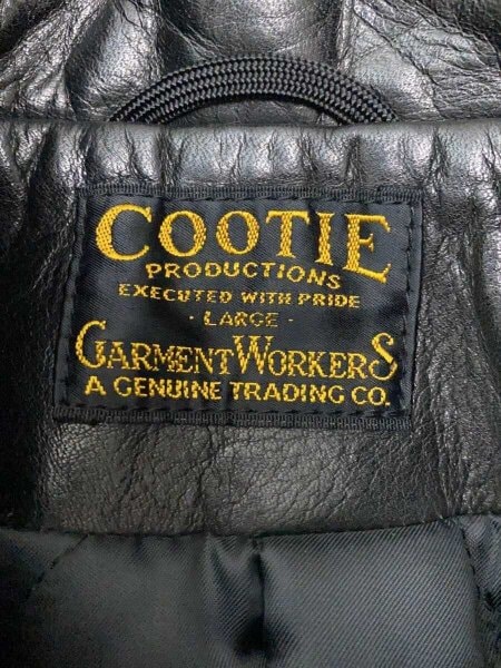 COOTIE(クーティー) / シングルライダースジャケット/L/レザー/BLK 