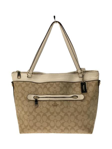 COACH(コーチ) / シグネチャー柄トートバッグ/PVC/BEG/F58286/角スレ有 