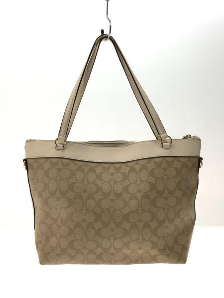 COACH(コーチ) / シグネチャー柄トートバッグ/PVC/BEG/F58286/角スレ有 