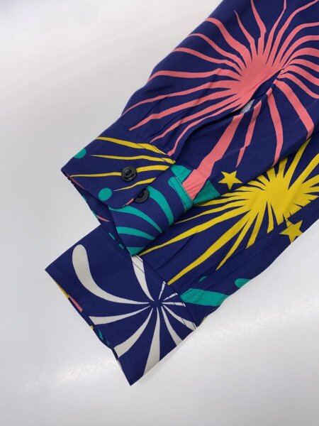 The GROOVIN HIGH(ザグルービンハイ) / 花火柄/長袖シャツ/XL/レーヨン 