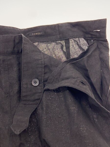 COMOLI / ボトム/1/ヘンプ/BLK/無地/Z01-03007/カナパマリンパンツ COMOLI(コモリ) / ボトム/1/ヘンプ/BLK/無地/Z01-03007/カナパマリン