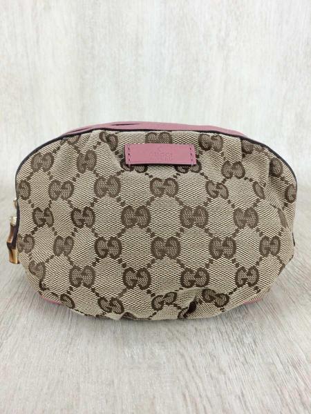 GUCCI グッチGGキャンバスコスメポーチバンブー