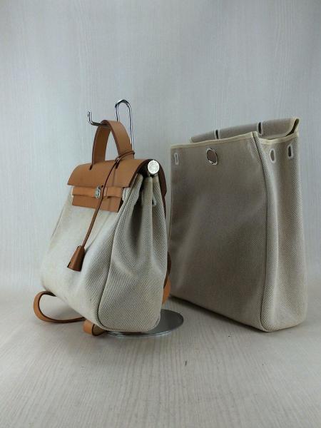 エルメス HERMES エールバッグ ハンドバッグ レザー キャンバス 