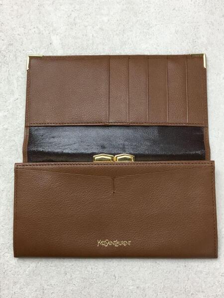 YVES SAINT LAURENT(イヴサンローラン) / 長財布/レザー/BRW/無地 