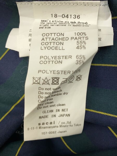 sacai(サカイ) / 18SS/半袖シャツチェニック/フレアワンピース/1