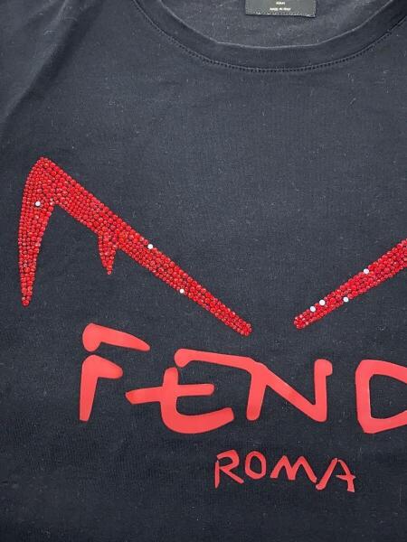 FENDI(フェンディ) / モンスターラインストーンTシャツ/S/コットン/BLK 