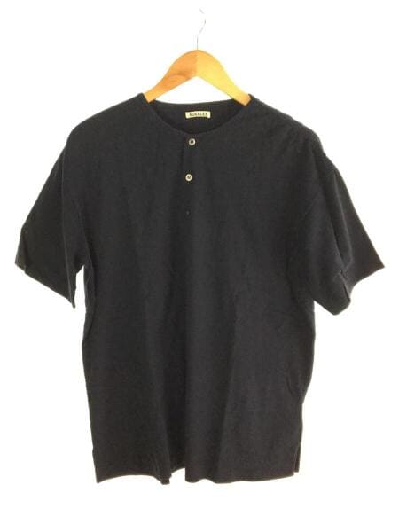 AURALEE(オーラリー) / ヘンリーネック/Tシャツ/4/コットン/ネイビー 
