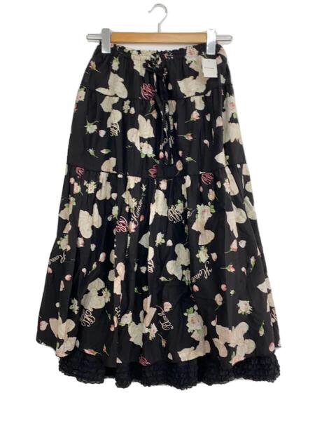 PINKHOUSE 花柄 ピコフリル ロングスカート フレア ウエストゴム