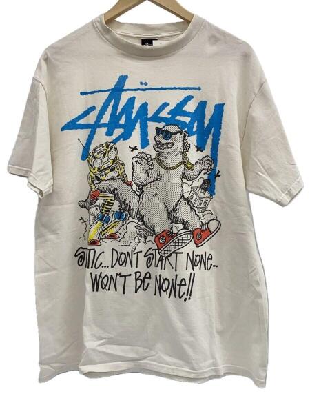 STUSSY(ステューシー) / 00s/Godzilla/ゴジラ/Tシャツ/L/コットン/WHT 