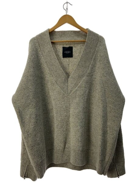 UNUSED(アンユーズド) / 18AW/ 7G V-NECK KNIT /2/ウール/CRM/無地 