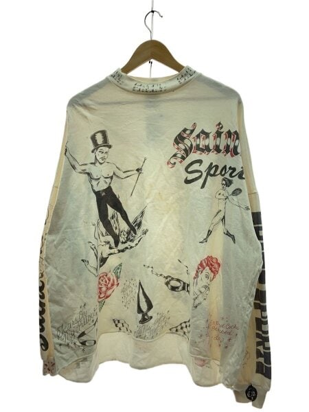 SAINT MICHAEL(セントマイケル) / ALX_LS TEE/25AW/DRAWING/WHITE/長袖 