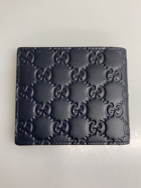 GUCCI(グッチ) / 2つ折り財布/レザー/BLK/モノグラム/メンズ/779836