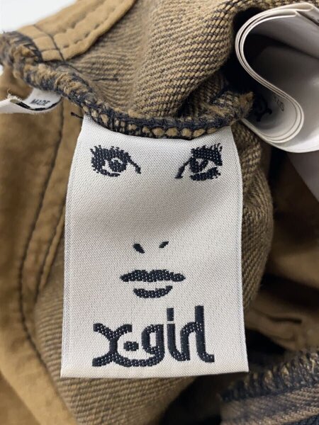 X-girl / 23SS/OVERDYED OVERALLS/オーバーオール/S/コットン/KHK/無地/105231031009 X-girl(エックスガール) / 23SS/OVERDYED OVERALLS/オーバーオール/S