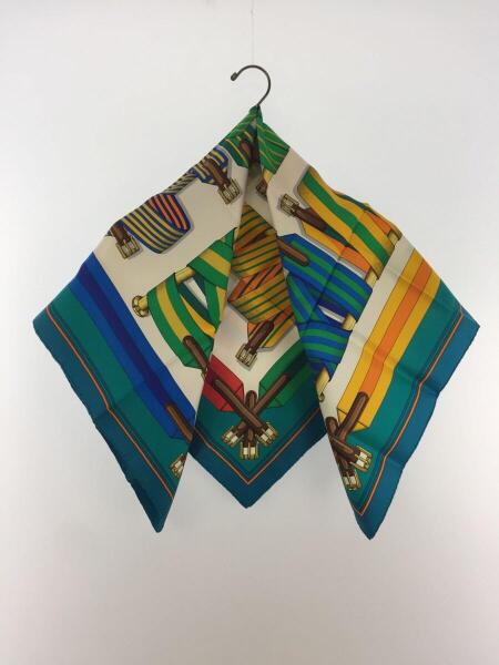 HERMES(エルメス) / カレ90/J.METZ Les Sangles/スカーフ/シルク/BLU