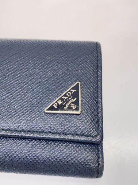 【未使用】プラダ サフィアーノ キーケース 三角プレートIC搭載 PRADA(プラダ) / サフィアーノ/キーケース/レザー/ブラック/三角ロゴ