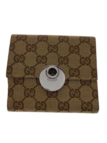 GUCCI(グッチ) / 3つ折り財布_GGキャンバス/キャンバス/BEG/総柄 