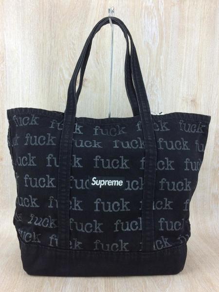 Supreme(シュプリーム) / FUCKトートバッグ/キャンバス/BLK | 中古品の 