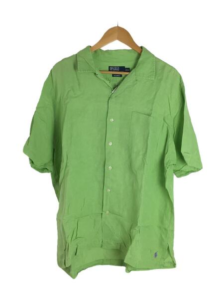 POLO Ralph Laurenリネンオープンカラーシャツ緑XL