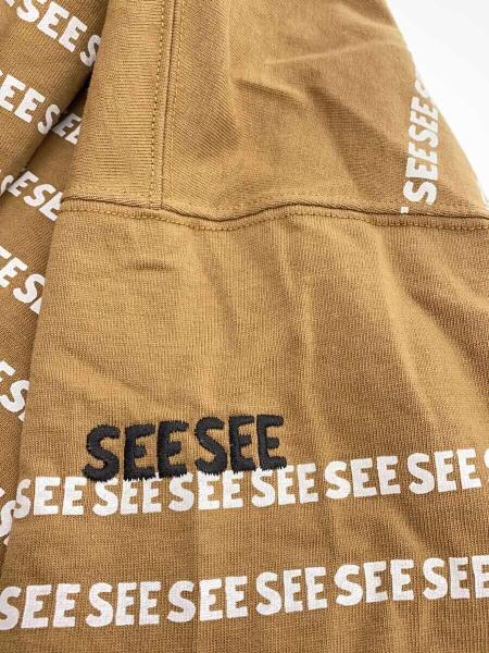 SEE SEE(シーシー) / ワイドショートロゴボーダーカットソー/Tシャツ/L 