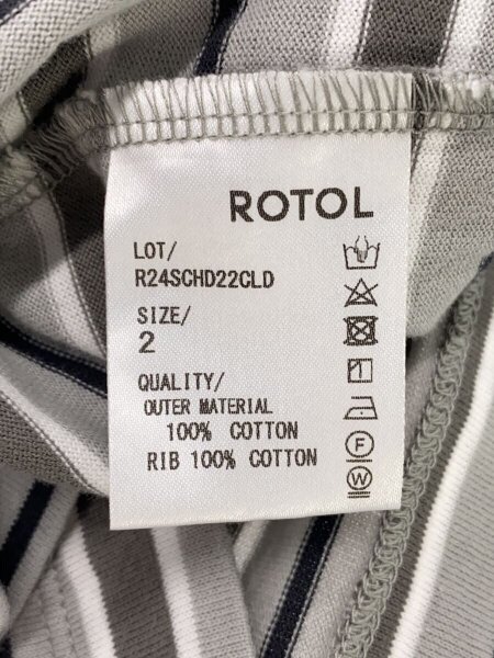 ROTOL(ロトル) / 長袖Tシャツ/2/コットン/グレー/ボーダー