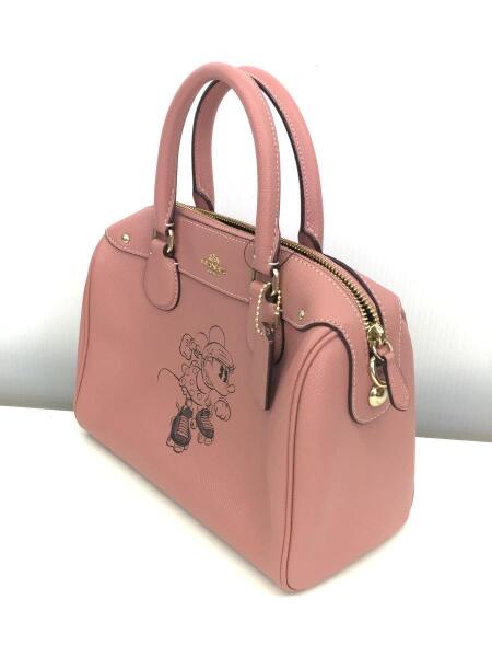【日本限定・美品】DISNEY COACH ミッキー ハンドバッグ 2way COACH】コーチ スムースレザー ディズニー コラボ ミッキー フェイス