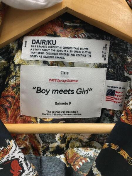 DAIRIKU(ダイリク) / 半袖シャツ/M/ポリエステル/BLK/総柄/22SS/Tiger