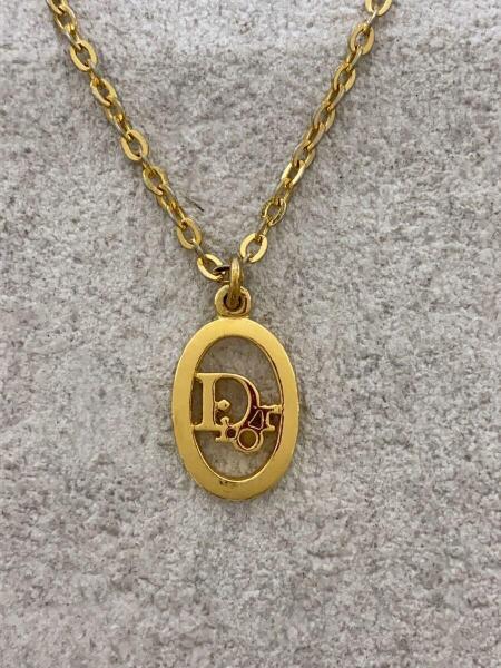 Christian Dior オーバルロゴ ネックレス メッキ ゴールド クリスチャンディオール Christian Dior ネックレス オーバル ロゴ