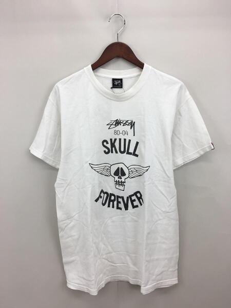 STUSSY(ステューシー) / 00s/80-04 SKULL TEE/Tシャツ/M/コットン/WHT 