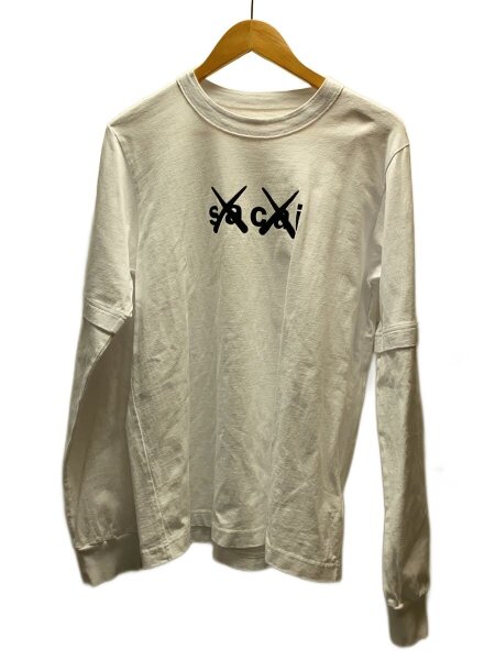 sacai(サカイ) / ×KAWS/21AW/Flock Print Long/長袖Tシャツ/2/コットン 