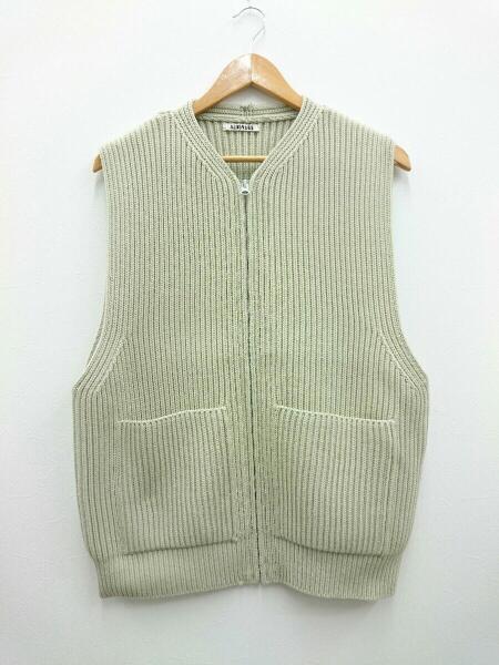 AURALEE(オーラリー) / 19AW/SUPER FINE WOOL RIB KNIT ZIP VEST  