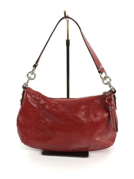 COACH】コーチ ショルダーバッグ シグネチャー レザー エナメル レッド 