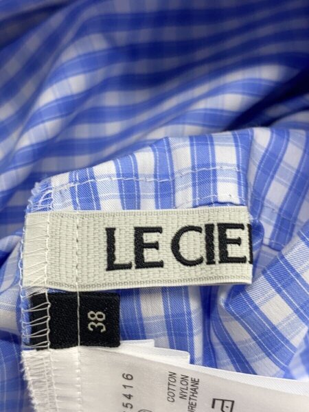 LE CIEL BLEU / 半袖ワンピース/38/コットン/BLU/ギンガムCK/27S65416 LE CIEL BLEU(ルシェルブルー) / 半袖ワンピース/38/コットン/BLU