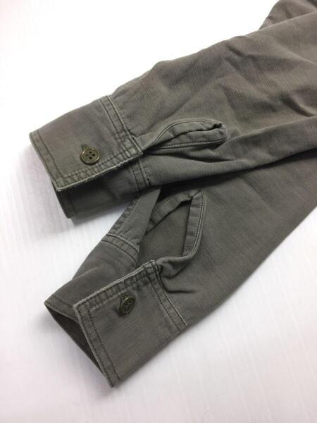 REMI RELIEF◆星条旗スタッズミリタリーシャツ/長袖シャツ/M/コットン/GRY