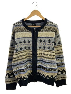 #442 HUF カーディガン　ベージュ　Sサイズ 美品　古着 HUFのカーディガン検索結果|古着・中古品の通販サイト セカンド
