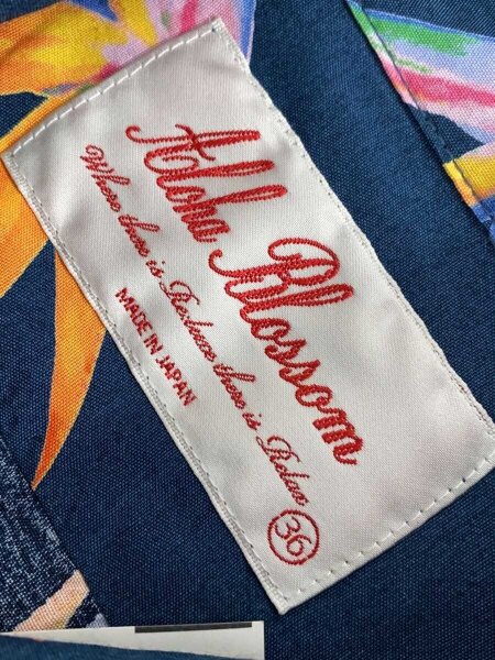 Aloha Blossom(アロハブロッサム) / アロハシャツ/36/レーヨン/NVY/花