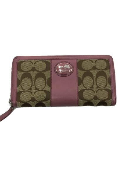 COACH(コーチ) / 長財布/--/PNK/総柄/レディース/ラウンドファスナー 