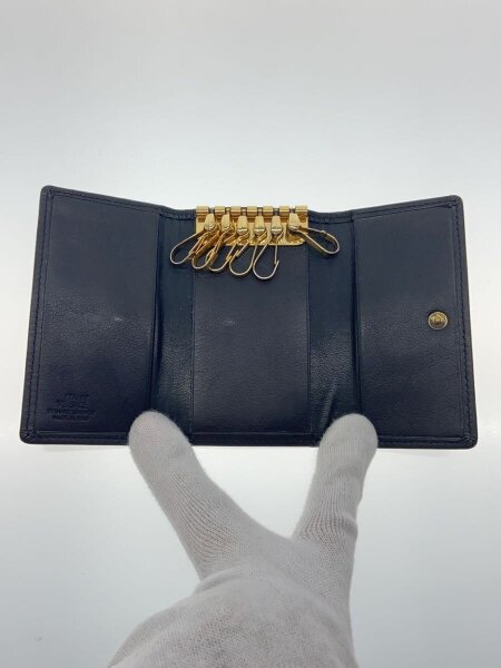 GIANNI VERSACE ブラックレザーキーケース Gianni Versace キーケース ブラック レザー GIANNI VERSACE(ジャンニ